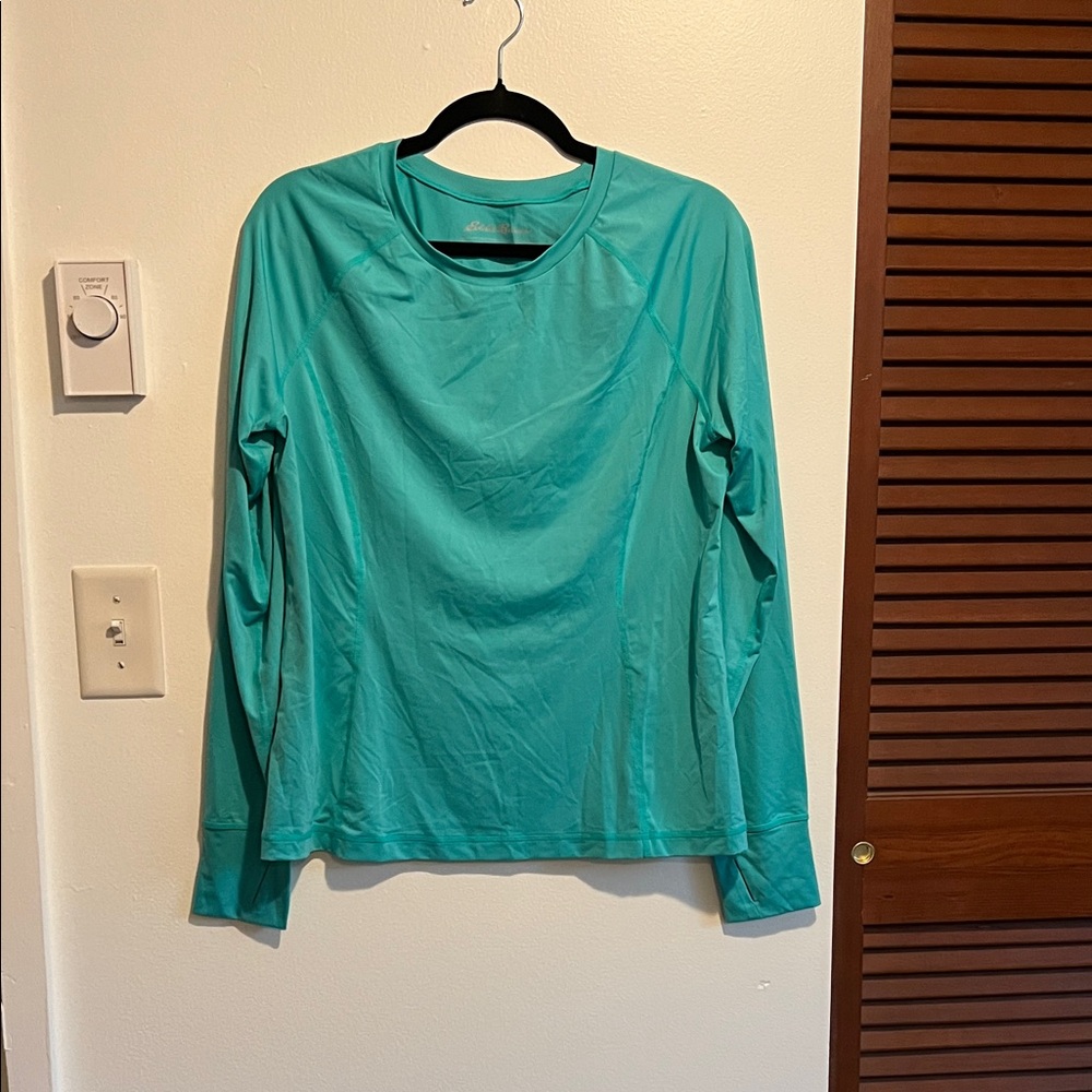 Eddie Bauer Women's Teal Long Sleeve Sunshiet